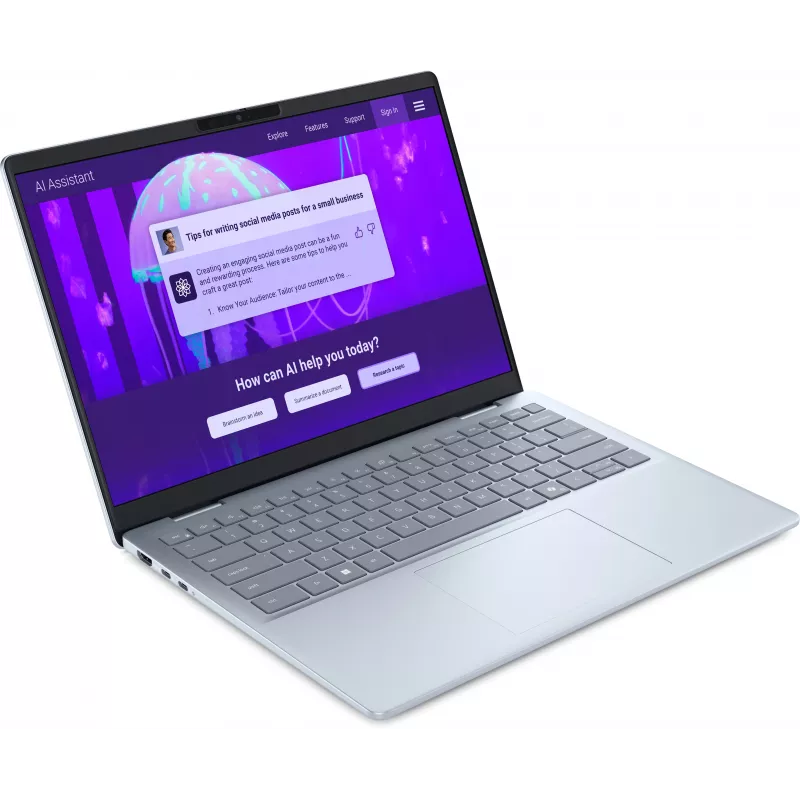 Dell 14 Plus DB14250 Laptop - Intel Core Ultra 7 256V, 16GB RAM, 512GB SSD, 14 cali 2.5K Anti-Odblaskowy, Intel Arc Graphics, Windows 11 Pro, Podświetlana klawiatura, Czytnik linii papilarnych, Ice Blue