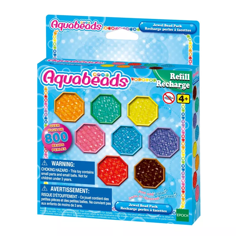 EPOCH Aquabeads Zestaw uzupełniający brokatowych koralików - 800 koralików w 8 kolorach