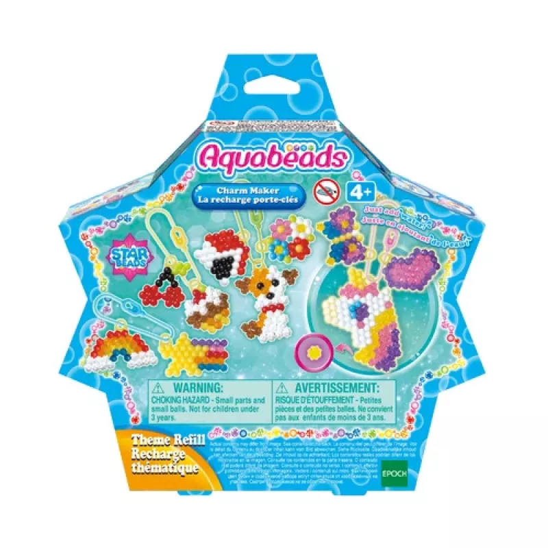 EPOCH Aquabeads Charm & Pendant Set - Ponad 600 koralików, 10+ wzorów, zestaw kreatywny aktywowany wodą dla dzieci od 4 lat