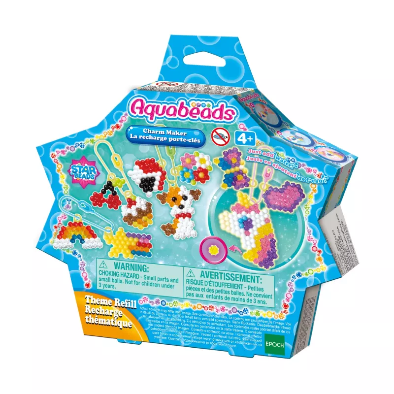EPOCH Aquabeads Charm & Pendant Set - Ponad 600 koralików, 10+ wzorów, zestaw kreatywny aktywowany wodą dla dzieci od 4 lat