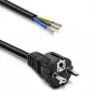 QOLTEC 54598 Schuko CEE 7/7 do przewodu zasilającego z końcówkami odizolowanymi i ocynowanymi 3m H05VV-F 3x1.0mm² Czarny