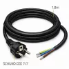QOLTEC 54598 Schuko CEE 7/7 do przewodu zasilającego z końcówkami odizolowanymi i ocynowanymi 3m H05VV-F 3x1.0mm² Czarny