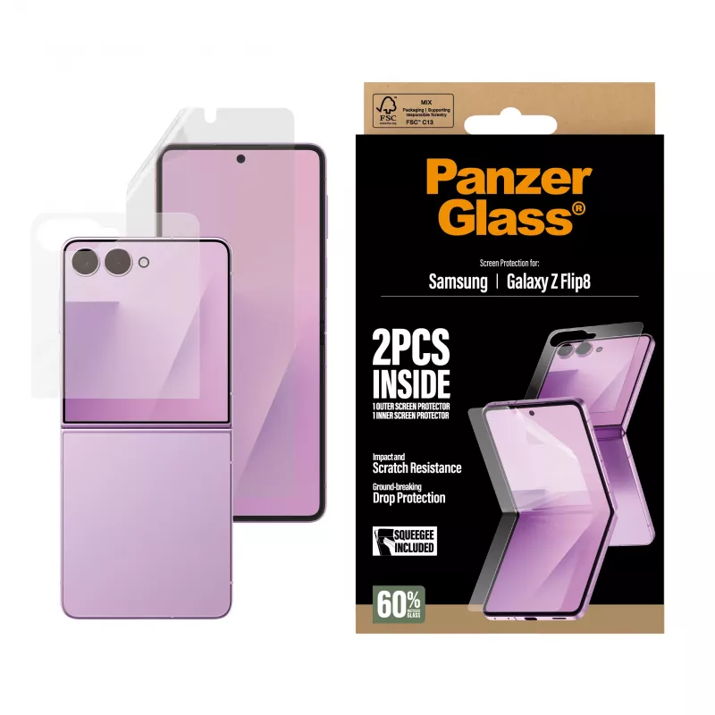 PanzerGlass PG65143 Samsung Galaxy Z Flip5 Szkło hartowane na wyświetlacz główny z folią TPU