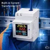 Qoltec Jednofazowy 6-w-1 licznik energii na szynę DIN z przekładnikiem 100A, 230V, LCD, wyjściem impulsowym