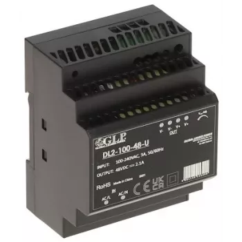 GLP Zasilacz impulsowy DL2-100-48-U | 100,8 W 48 V przemysłowy zasilacz na szynę DIN