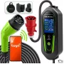Qoltec Type 2 Ładowarka EV z regulowanym prądem, 7 kW, 230 V, CEE 32 A, Wi-Fi, Tuya Smart Life, LCD, 5 m przewód