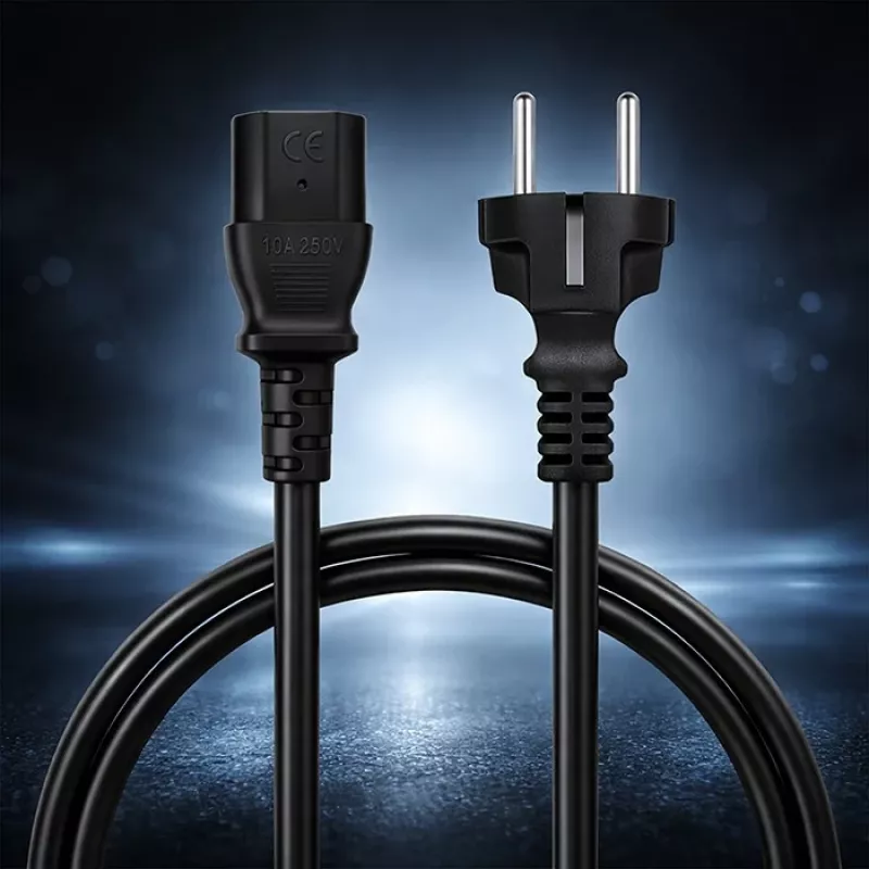 QOLTEC 54627 Przewód zasilający Schuko na IEC C13 3m 3x1mm² Czarny