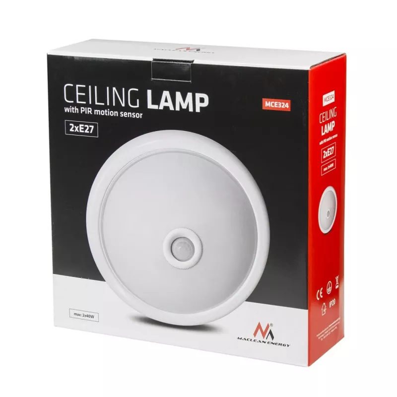 Maclean MCE324 Lampa sufitowa z czujnikiem ruchu i zmierzchu
