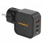 HAMMER RapidCharge 65W GaN ładowarka ścienna - 2x USB-C PD, 1x USB-A QC, czarna