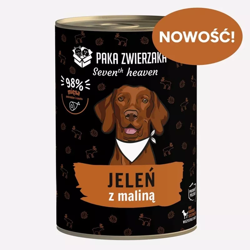 Paka Zwierzaka Seventh Heaven Jeleń z Maliną 400g Mokra Karma dla Psa