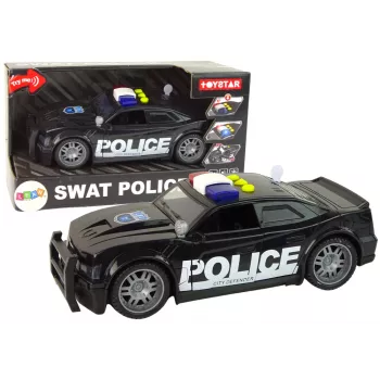 LEAN TOYS Police Car 1:14 RC Pojazd ze Światłami i Dźwiękami Czarny