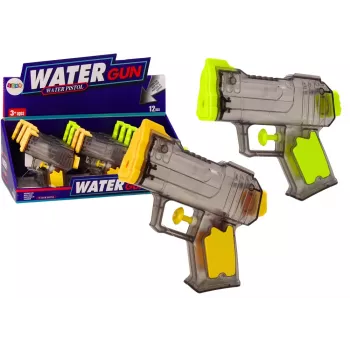 LEAN TOYS Mały pistolet na wodę przezroczysty żółto-pomarańczowy