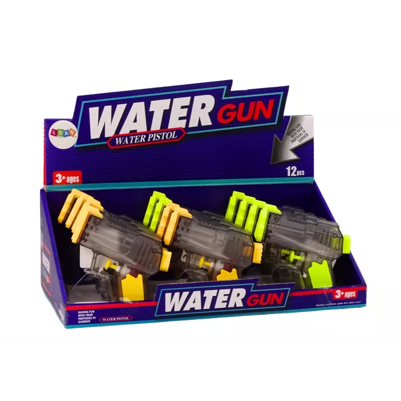 LEAN TOYS Mały pistolet na wodę przezroczysty żółto-pomarańczowy