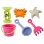 LEAN TOYS Zestaw zabawek do piasku - Wiaderko, Młynek, Sitko, 3 Pastelowe Foremki (6 sztuk)