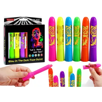 LEAN TOYS Zestaw do malowania twarzy Neon Fluorescencyjne Kredki 6 szt.