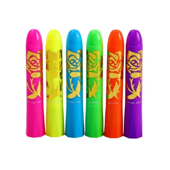 LEAN TOYS Zestaw do malowania twarzy Neon Fluorescencyjne Kredki 6 szt.