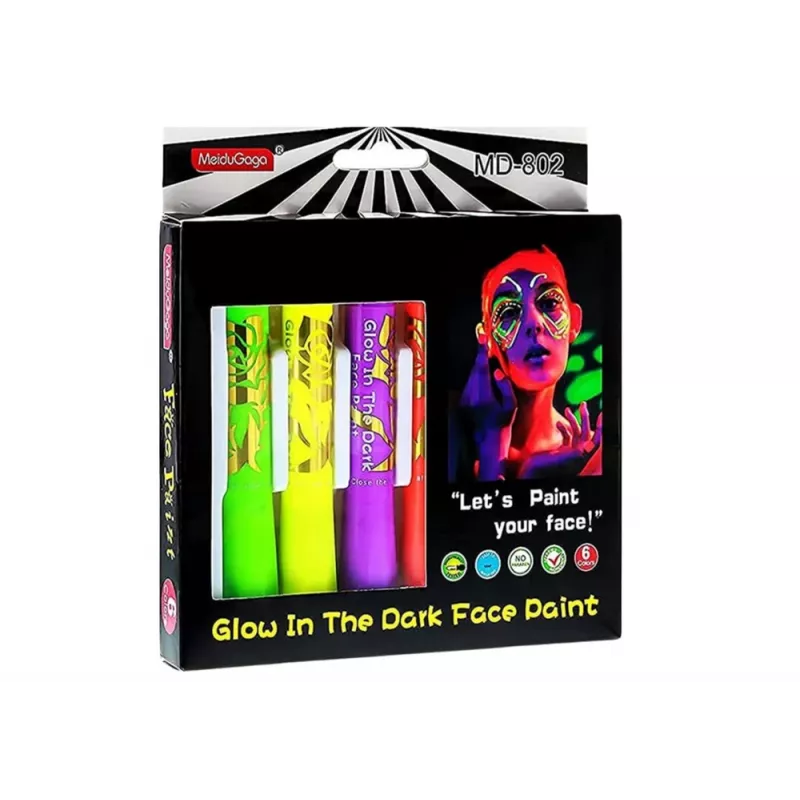 LEAN TOYS Zestaw do malowania twarzy Neon Fluorescencyjne Kredki 6 szt.