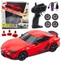 LEAN TOYS Samochód sportowy Drift z wymiennymi kołami, zdalnie sterowany RC 4WD, czerwony, skala 1:10