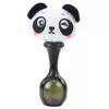 LEAN TOYS Zestaw grzechotek z miękkimi kulkami, wzory małpka i panda, 2 szt.