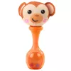 LEAN TOYS Zestaw grzechotek z miękkimi kulkami, wzory małpka i panda, 2 szt.