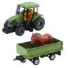 LEAN TOYS RC Zdalnie Sterowany Ciągnik z Przyczepą i Koniem - 2.4GHz, Akumulatorowy, Zielony/Czerwony, Wiek 3+