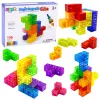 LEAN TOYS Magnetyczne Klocki Kostka Magiczna Puzzle 156 Kart z Wyzwaniami 9 szt.