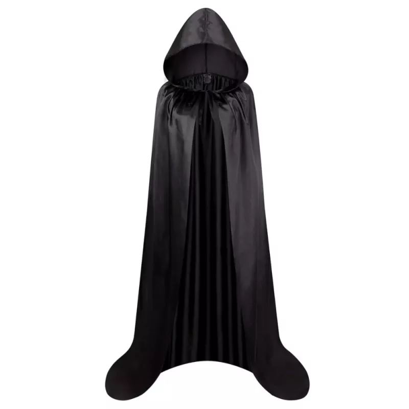 LEAN TOYS Peleryna z kapturem Karnawał Halloween Czarna 150cm