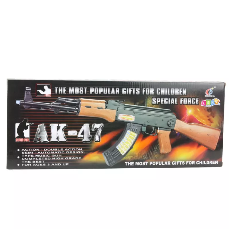 LEAN TOYS AK-47 Karabin-zabawka dla dzieci ze światłem i dźwiękiem 68,5 cm