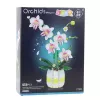LEAN TOYS Orchidea Klocki Konstrukcyjne Orchidea w Doniczce Różowa i Biała 616 szt.