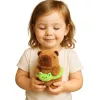 LEAN TOYS Pluszowa Kapibara z Zielonym Kołem Ratunkowym i Żabką, Brązowa, 20 cm