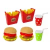 LEAN TOYS Zestaw Hamburger i Frytki z Tacą | Zabawka do Zabawy w Fast Food