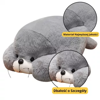 LEAN TOYS Pluszowa maskotka przytulanka duża szara foka 29 cm