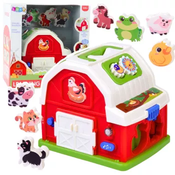 LEAN TOYS Interaktywna zagroda z muzyką, zwierzętami, światłami i dźwiękami