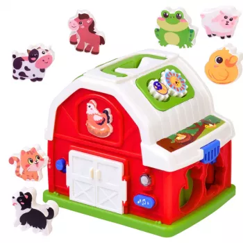 LEAN TOYS Interaktywna zagroda z muzyką, zwierzętami, światłami i dźwiękami