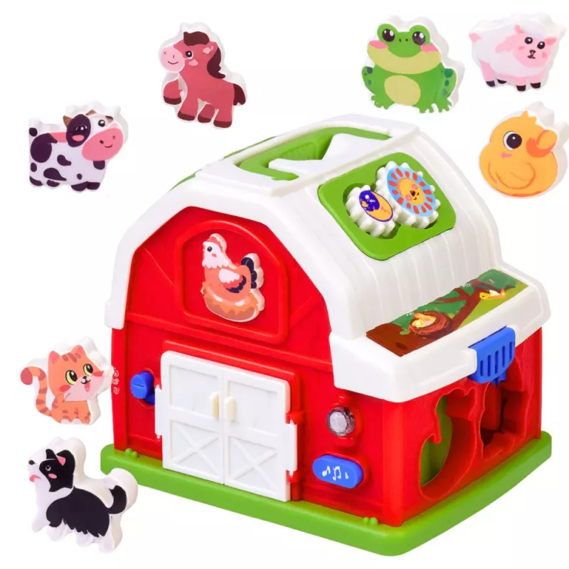 LEAN TOYS Interaktywna zagroda z muzyką, zwierzętami, światłami i dźwiękami