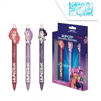 KIDS K-Pop Demon Hunters zestaw długopisów żelowych 3 szt. | 0,7 mm różne kolory