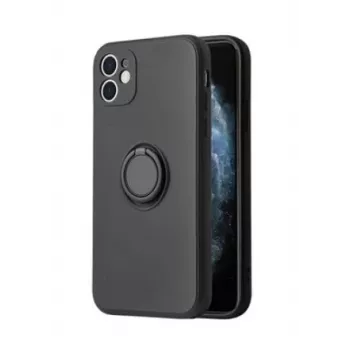 iLike Apple iPhone 13 Pro Silikonowe etui z pierścieniem Czarny