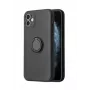 iLike Apple iPhone 13 Pro Silikonowe etui z pierścieniem Czarny