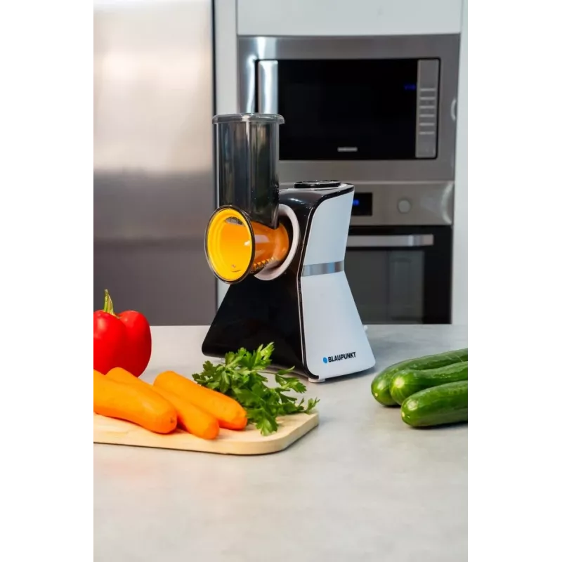 Blaupunkt Slicer FPS502 Elektryczny krajalnica do żywności 150 W, nierdzewne ostrze ząbkowane 190 mm, regulowana grubość 0-15 mm, czarny/srebrny