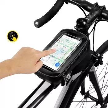 WILDMAN Bike Holder Case M E2 1L Czarny - Torba na telefon na kierownicę, odporna na zachlapanie, kompatybilna z ekranem dotykowym, pojemność 1L
