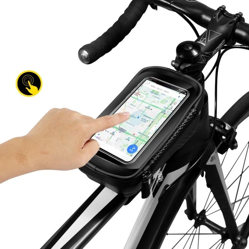 WILDMAN Bike Holder Case M E2 1L Czarny - Torba na telefon na kierownicę, odporna na zachlapanie, kompatybilna z ekranem dotykowym, pojemność 1L