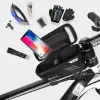 WILDMAN Bike Holder Case M E2 1L Czarny - Torba na telefon na kierownicę, odporna na zachlapanie, kompatybilna z ekranem dotykowym, pojemność 1L