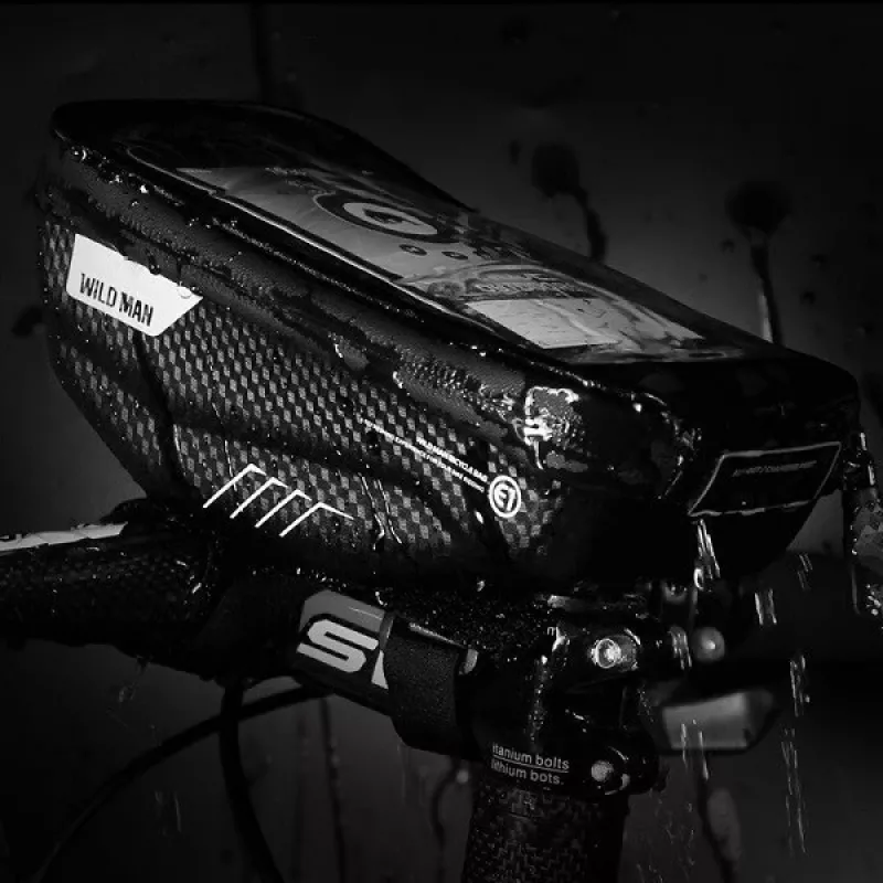 WILDMAN Bike Holder Case S E1 1L Czarny – Kompaktowa torba rowerowa na ramę z paskami na rzepy