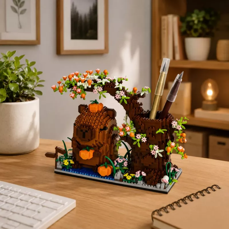 LEAN TOYS Kapibara Klocki Konstrukcyjne Organizer na Długopisy Drzewko 1800 elementów