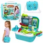 LEAN TOYS 2-w-1 Zestaw medyczny w walizce, Przenośny gabinet lekarski, Akcesoria, Niebieski
