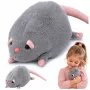 LEAN TOYS Pluszowa zabawka Szczur z długim ogonem, szary, 40 cm