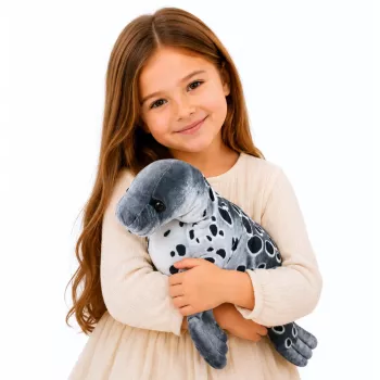 LEAN TOYS Realistyczna maskotka pluszowa Foka, szara, 50 cm