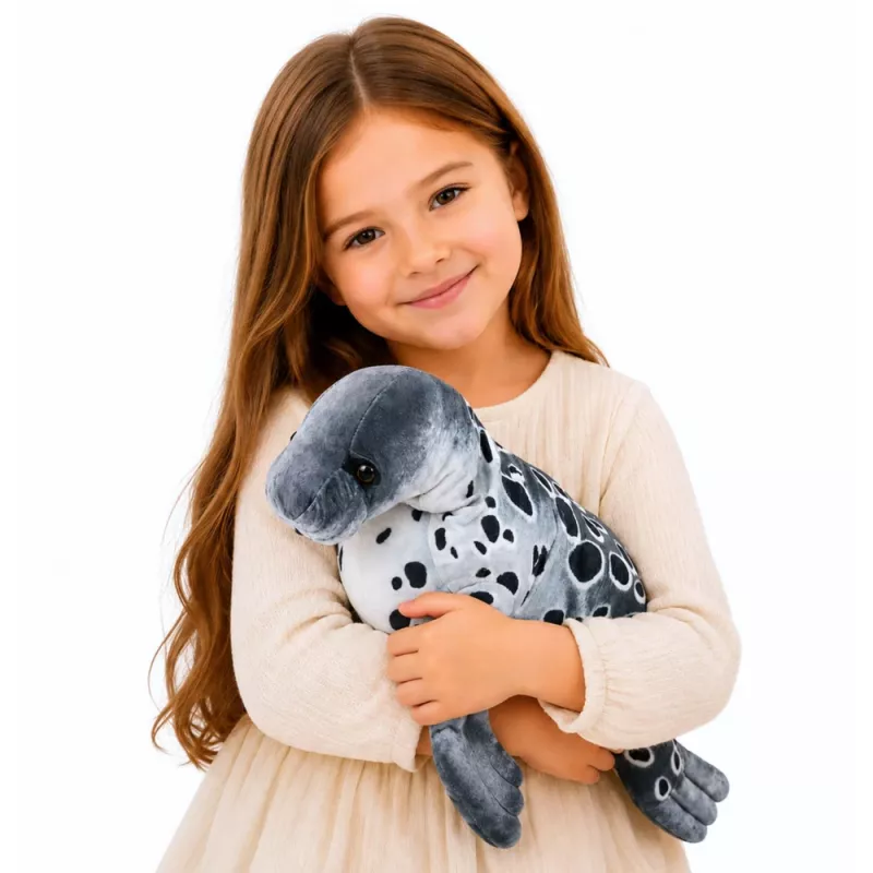 LEAN TOYS Realistyczna maskotka pluszowa Foka, szara, 50 cm