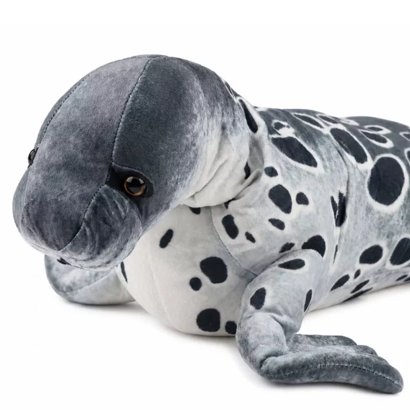 LEAN TOYS Realistyczna maskotka pluszowa Foka, szara, 50 cm