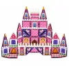 LEAN TOYS Magnetyczne klocki konstrukcyjne Zamek Księżniczki Różowy 58 szt.